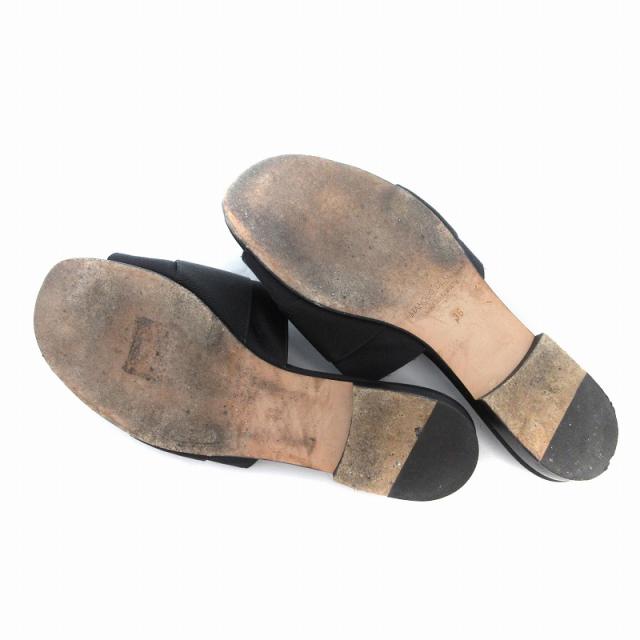 マノロブラニク MANOLO BLAHNIK サンダル シューズ ハンギシ 36 黒