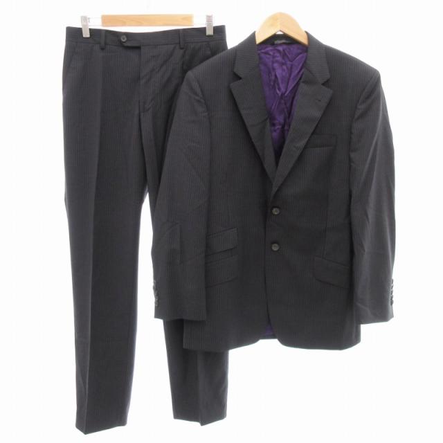 【中古】ポールスミス スーツ セットアップ テーラードジャケット パンツ シングル 2B センターベント 38 紫