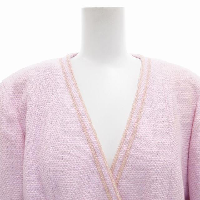 中古】CHANEL 00T P15285V08560 ノーカラー ジャケット ダブル