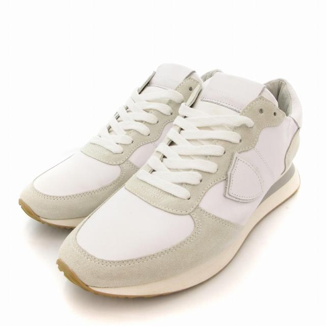 【中古】フィリップモデル PHILIPPE MODEL TRPX LOW トロペエックス レザースニーカー スエード ローカット 38 白系