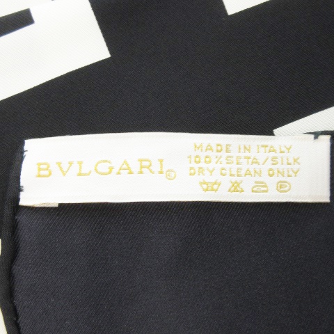 未使用 ブルガリ スカーフ シルク 100％ ロゴ スクエア ストール  