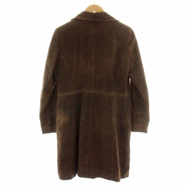 中古】ノースビーチ レザーコート ロング テーラード ゴートレザー