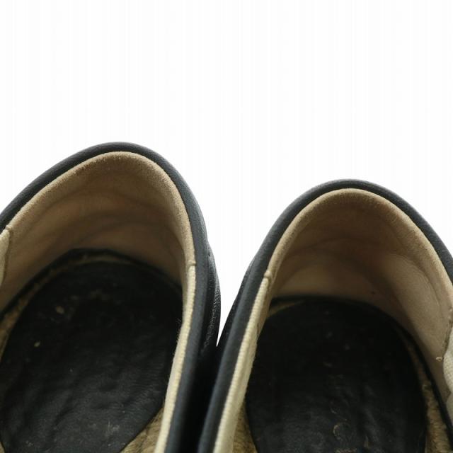 【中古】GUCCI サンダル スリッポン レザー エスパドリーユ キルティング シェブロン 35.5 22.5cm 黒 ベージュ 551890