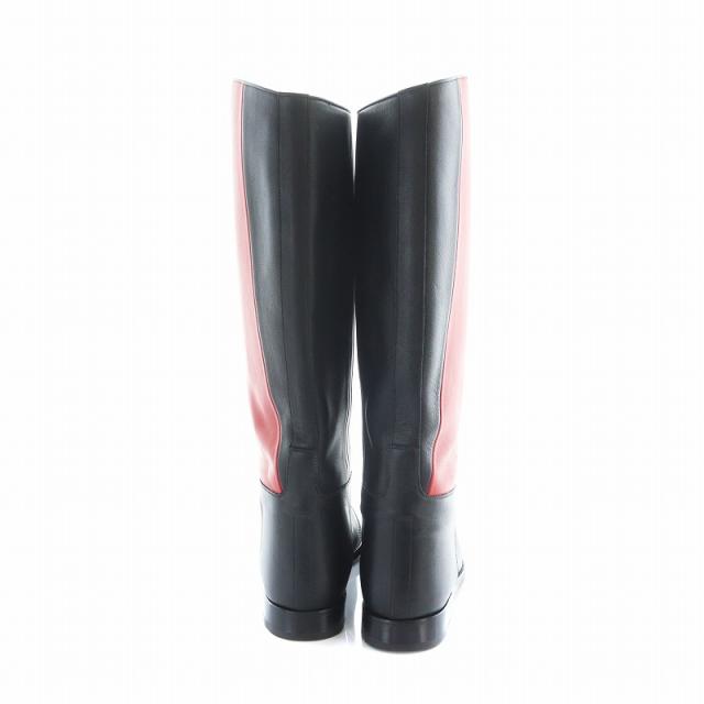 【中古】未使用品 エルメス HERMES ロングブーツ ラウンドトゥ ロゴ レザー 37.5 24-24.5cm マルチカラー 中古】未使用品 エルメス HERMES ロングブーツ ラウンドトゥ ロゴ