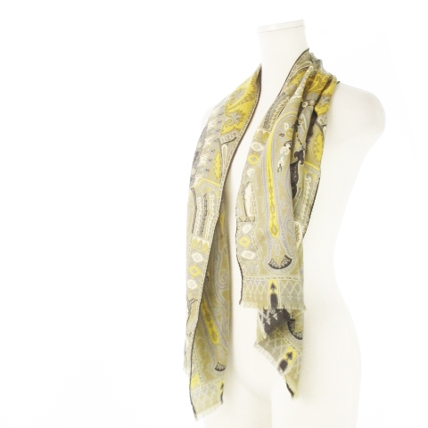 エトロ 大判 スカーフ ショール 50%ウール 50%シルク イタリア製etro 専用商品です。エトロ、シルク50%、ウール50%の大判ストール、未使用