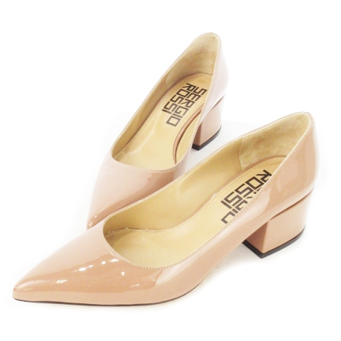 未使用　セルジオロッシ ポインテッドトゥ ヒールパンプスパテントレザー ベージュ セルジオロッシ パンプス パテントレザー 中古】セルジオロッシ Sergio