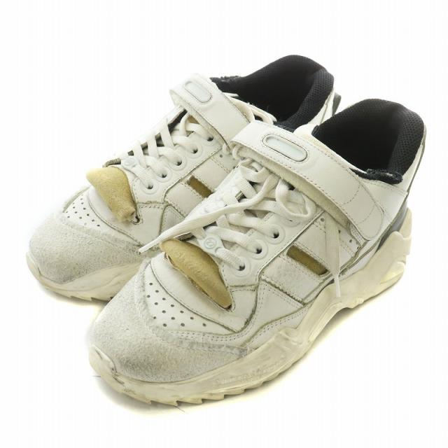 【中古】Martin Margiela 22 Retro Fit スニーカー レザー 厚底 ローカット シャークソール 38 24cm 白 S58WS0120 中古】Martin Margiela 22 Retro Fit スニーカー レザー 厚底