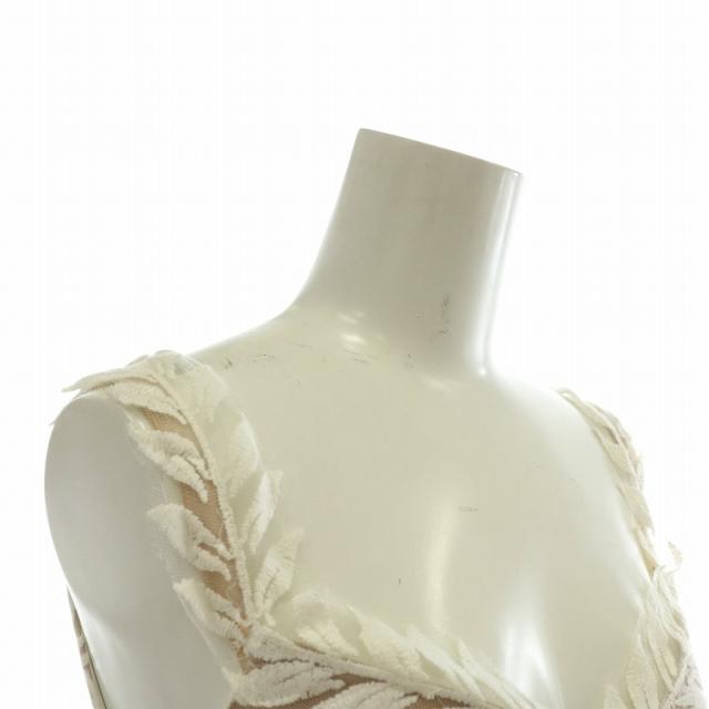 【中古】タダシショージ TADASHI SHOJI ドレス ワンピース ノースリーブ ロング レース 0 XXS 白 BNQ20118LBR