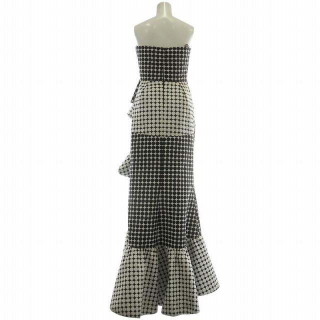 【中古】タダシショージ TADASHI SHOJI ドレス ワンピース ベアトップ ロング 水玉 ドット柄 00 黒 白 BOJ20237L_2
