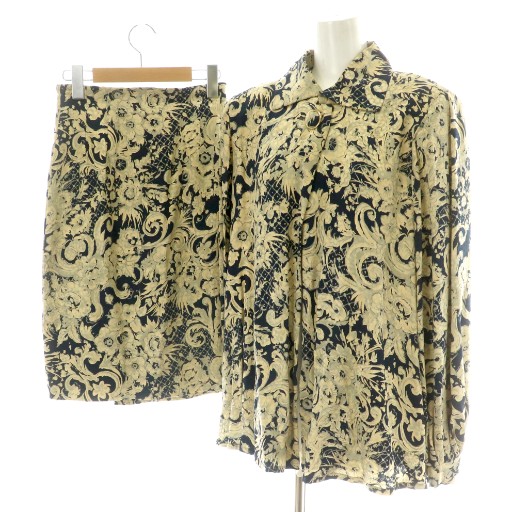 平和屋着物▽訪問着 単衣 生紬 霞枝花文 正絹 逸品 DAAV5791az