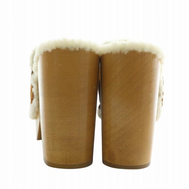 中古】クロエ CHLOE CLOGS サンダル ミュール スエード ムートン ボア