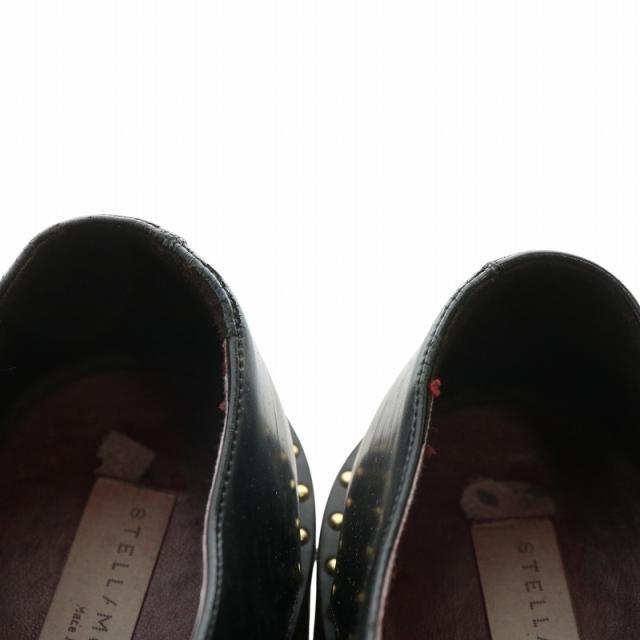 【中古】STELLA McCARTNEY ローファー ドレスシューズ レザー 厚底 シャークソール スタッズ 38 24.5cm 黒 392330
