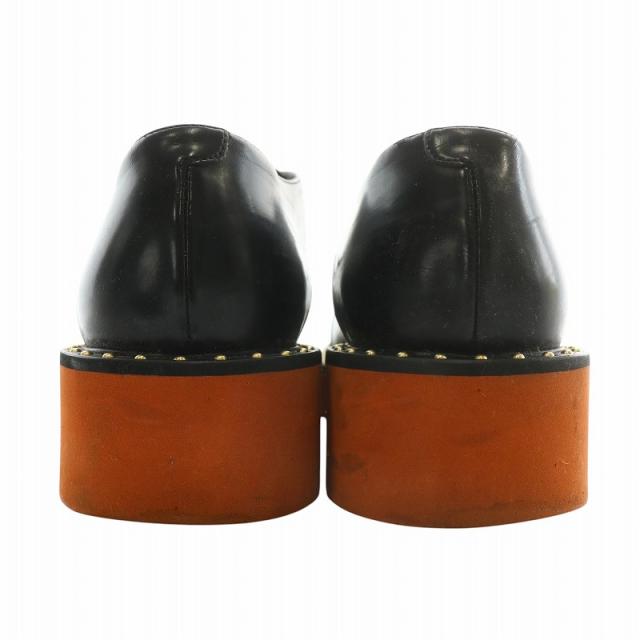【中古】STELLA McCARTNEY ローファー ドレスシューズ レザー 厚底 シャークソール スタッズ 38 24.5cm 黒 392330