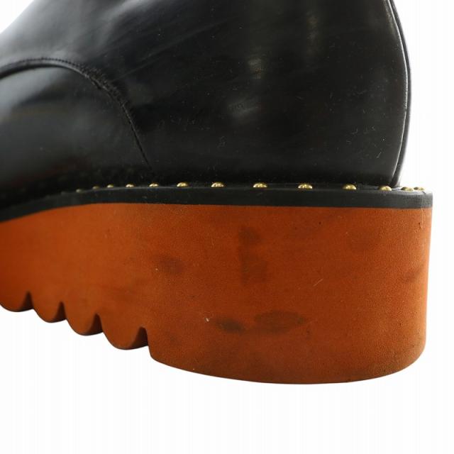 【中古】STELLA McCARTNEY ローファー ドレスシューズ レザー 厚底 シャークソール スタッズ 38 24.5cm 黒 392330