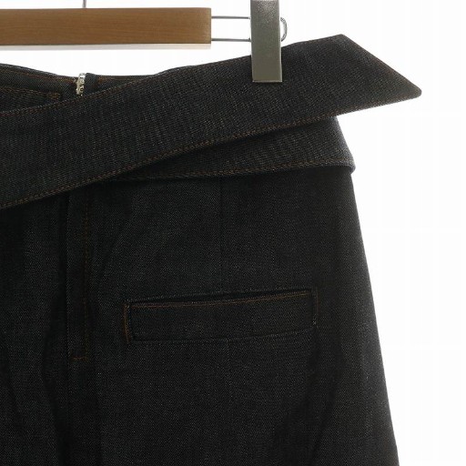 中古】シクラス CYCLAS デニムスカート プリーツ ロング ベルト ジップ  