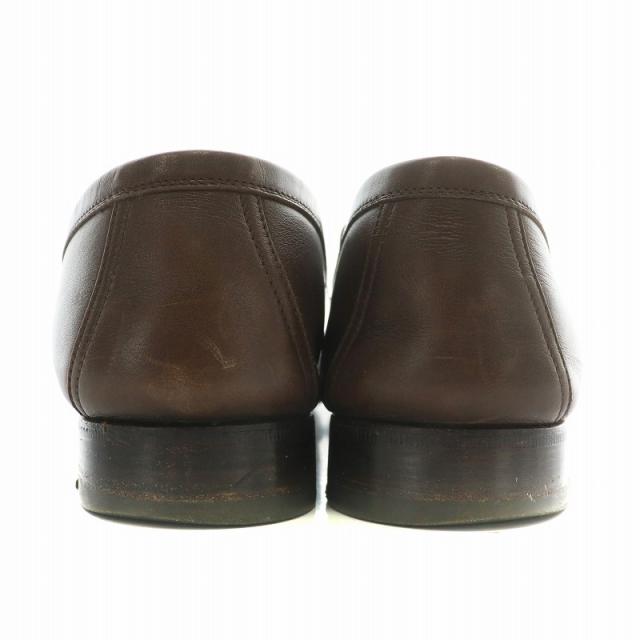 【中古】エルメス HERMES ビジネスシューズ ドレスシューズ レザー スクエアトゥ ロゴ 39 25.5cm 茶色 ブラウン