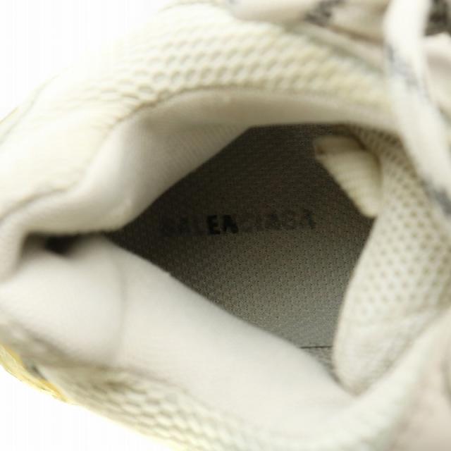 【中古】バレンシアガ BALENCIAGA Triple S スニーカー レザー メッシュ ローカット 厚底 ロゴ 刺繍 37 24.5cm 白