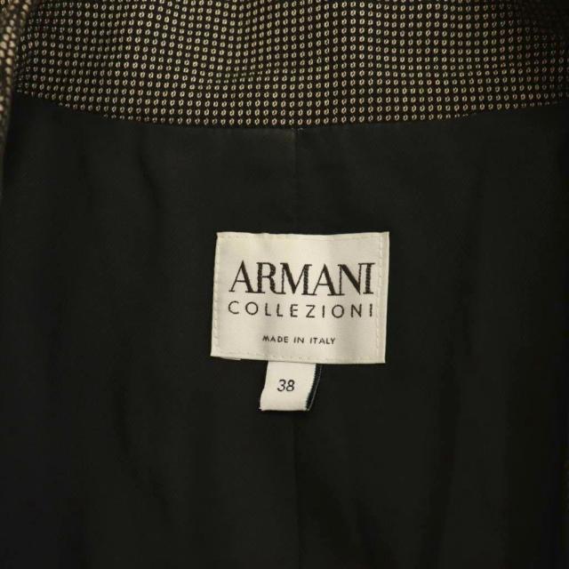 アルマーニ COLLEZIONI ノーカラージャケット バイカラー 黒 赤