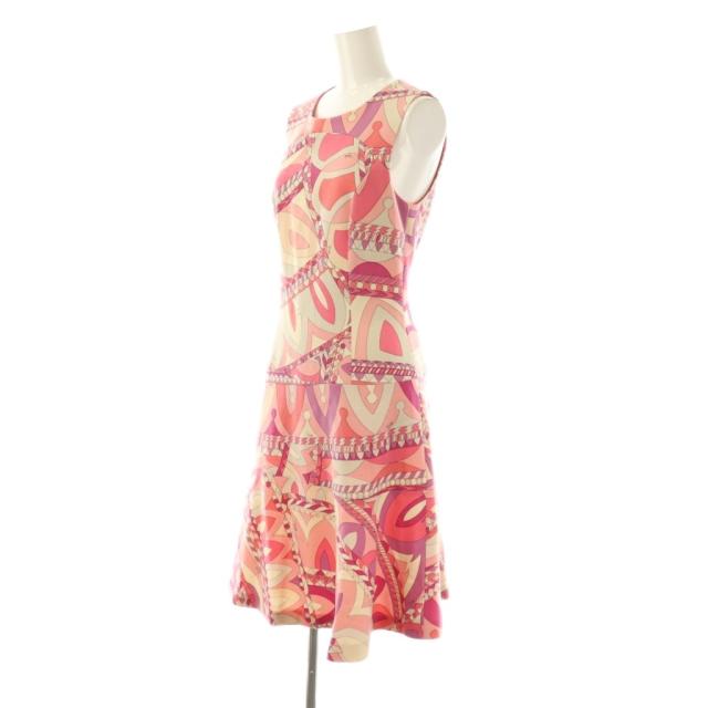 EMILIO PUCCI ノースリーブひざ丈ワンピース エミリオ・プッチ柄ノースリーブひざ丈ワンピース38 エミリオ・プッチ