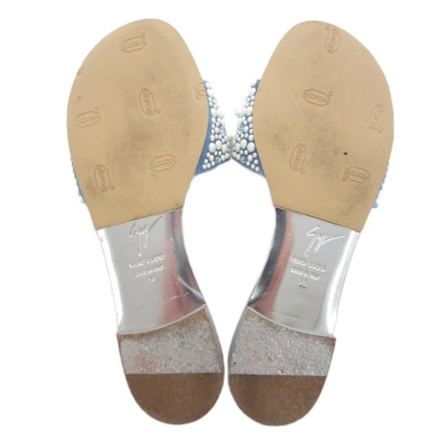 【中古】ジュゼッペザノッティ GIUSEPPE ZANOTTI コンフォート サンダル フェイクパール ビジュー 36 シルバー色 中古】ジュゼッペザノッティ GIUSEPPE ZANOTTI コンフォート サンダル