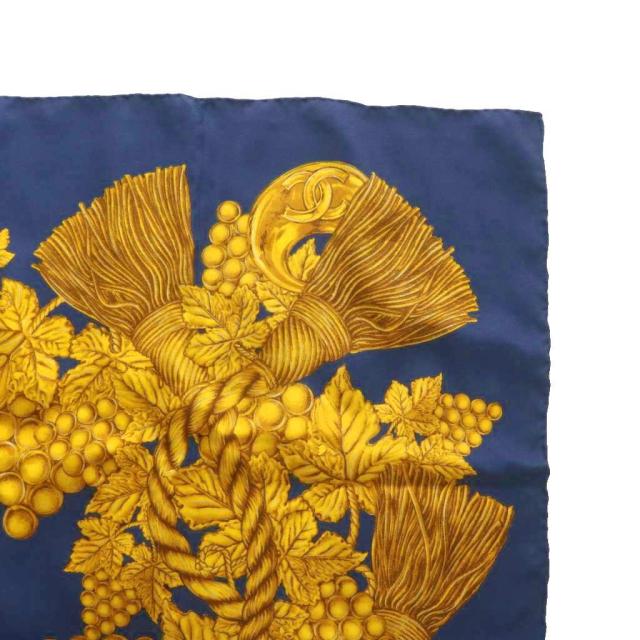 中古】シャネル CHANEL スカーフ 大判 絹 シルク 総柄 ココマーク ロゴ