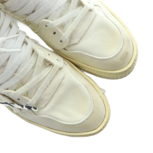 【中古】オフホワイト OFF WHITE ハイカットスニーカー シューズ 靴 ロゴ キャンバス 42 26.5cm 白 ホワイト