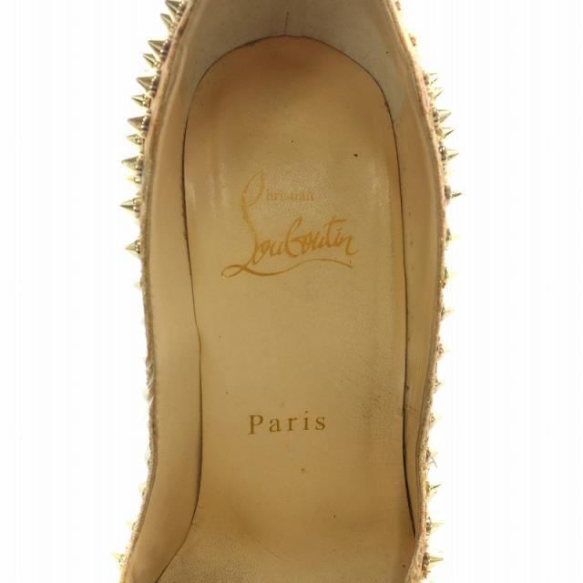 【中古】Christian louboutin パンプス エナメル オープントゥ ピンヒール ロックスタッズ 35.5 22.5cm マルチカラー