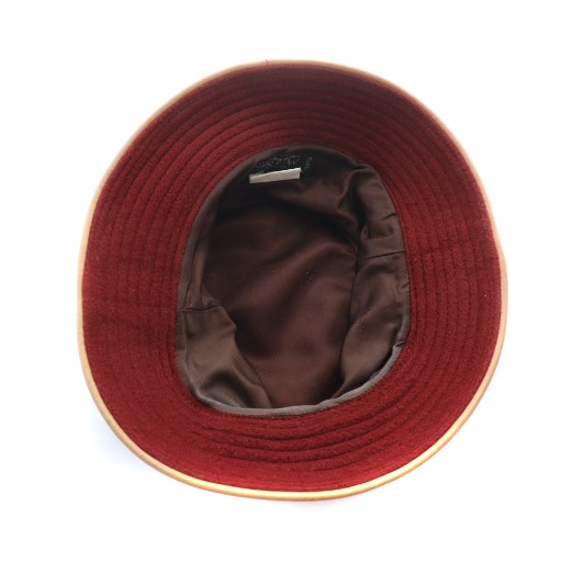 中古】エルメス HERMES MOTSCH バケットハット 帽子 ロゴ カシミヤ