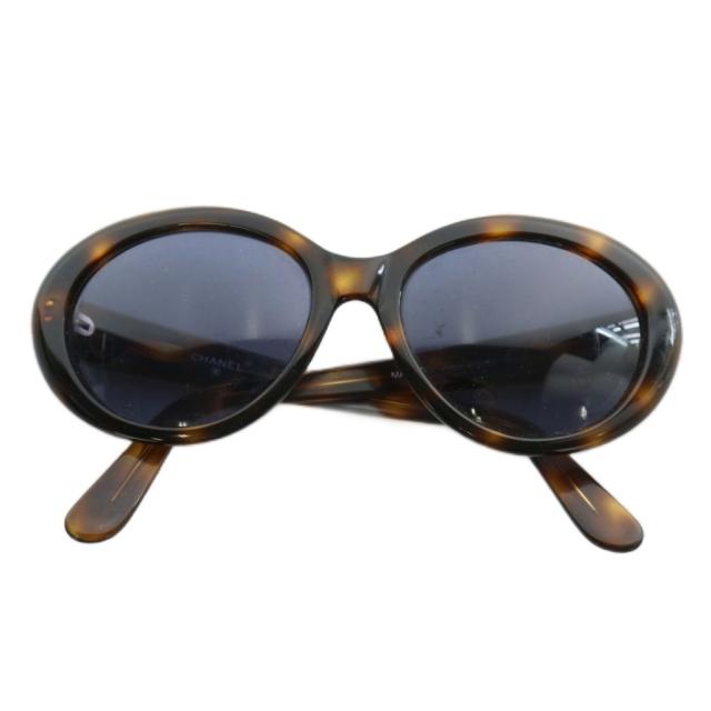 【中古】CHANEL 眼鏡 サングラス セルフレーム カラーレンズ べっ甲柄 ココマーク 茶色 ブラウン 09630 91235