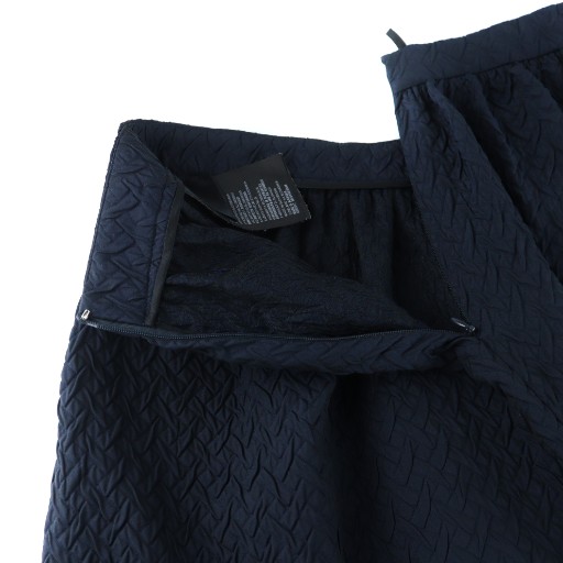 中古】プラダ PRADA ミニスカート フレア ジップフライ ロゴ 38 S 紺