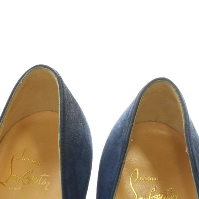 【中古】クリスチャンルブタン Christian louboutin パンプス スエード ポインテッドトゥ ピンヒール 35.5 22.5cm 紺