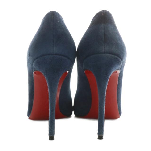 【中古】クリスチャンルブタン Christian louboutin パンプス スエード ポインテッドトゥ ピンヒール 35.5 22.5cm 紺