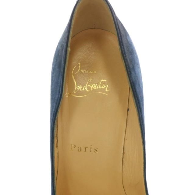 【中古】クリスチャンルブタン Christian louboutin パンプス スエード ポインテッドトゥ ピンヒール 35.5 22.5cm 紺