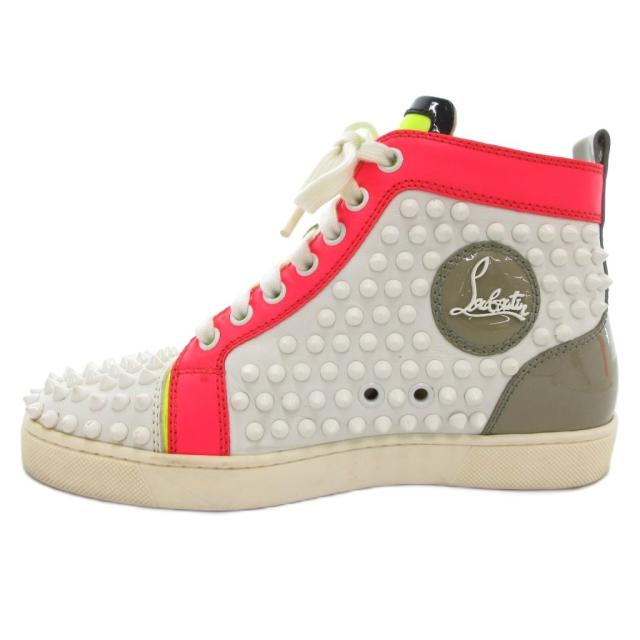 【中古】クリスチャンルブタン Christian louboutin スニーカー シューズ ハイカット スタッズ ロゴ 35.5