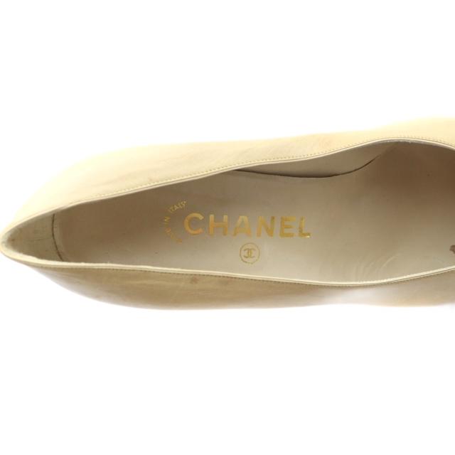 【中古】シャネル CHANEL パンプス ポインテッドトゥ ヒール ロゴ レザー 7 ベージュ ■GY19 /MQ 中古】シャネル CHANEL パンプス ポインテッドトゥ ヒール ロゴ レザー