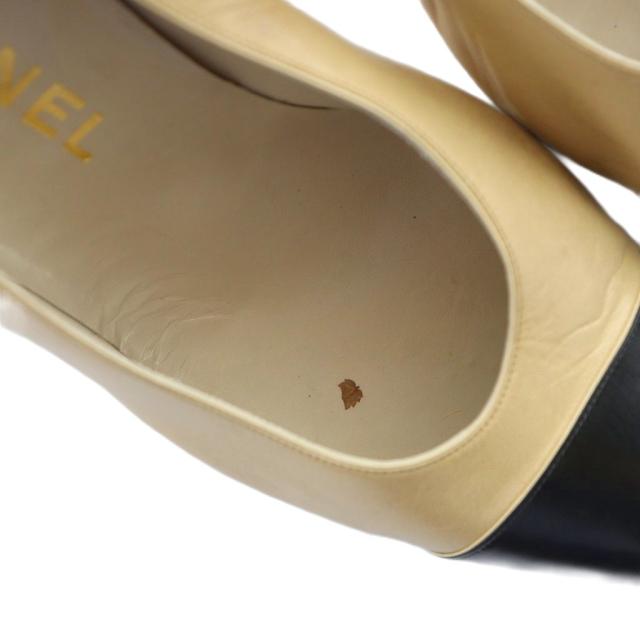 中古】シャネル CHANEL パンプス ポインテッドトゥ ヒール ロゴ レザー