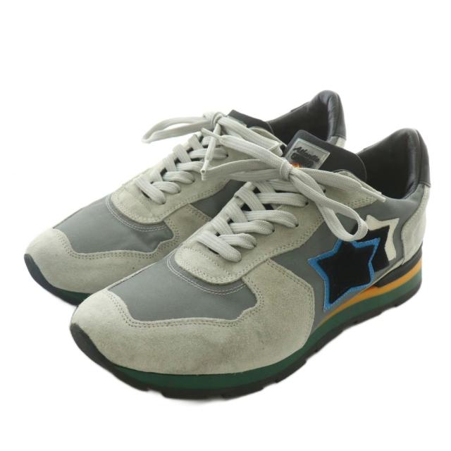 【中古】Atlantic Stars スニーカー スエード メッシュ ローカット 星 スター ロゴ 44 28cm グレー 中古】Atlantic Stars スニーカー スエード メッシュ ローカット 星