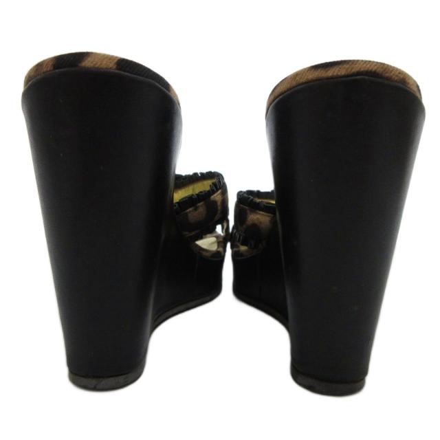 中古】ドルチェ&ガッバーナ サンダル ウェッジソール レオパード