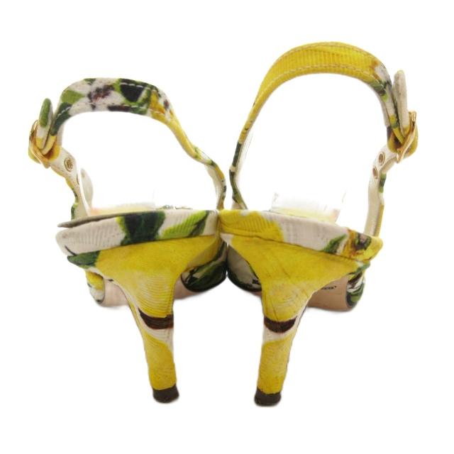 【中古】ドルチェ&ガッバーナ ドルガバ パンプス ポインテッドトゥ ジャガード ビジュー 総柄 35 イエロー ホワイト 中古】ドルチェ&ガッバーナ ドルガバ パンプス ポインテッドトゥ