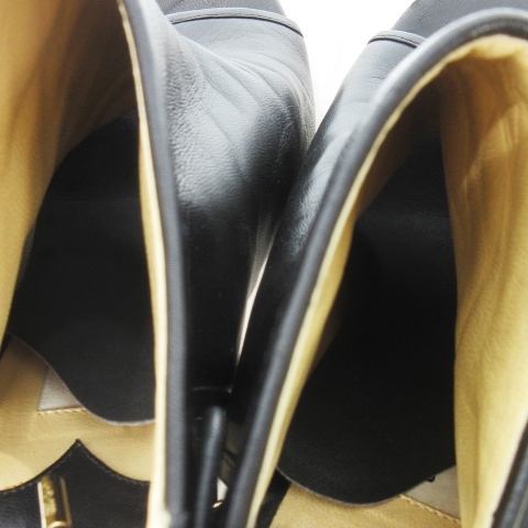 【中古】ジミーチュウ JIMMY CHOO サンダル ハイヒール ブーティ レザー 革 バックレースアップ 35 22.0cm 黒