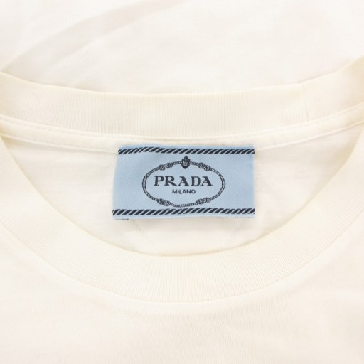 【中古】プラダ PRADA Tシャツ カットソー 半袖 クルーネック 三角タグ S 白 ホワイト /GV ■GY19 レディース_7