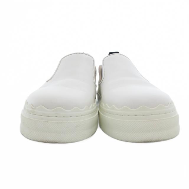 【中古】クロエ CHLOE LAUREN TICA ローレン スリッポン スニーカー レザー 35 22.0cm 白 /UO ■GY19 レディース