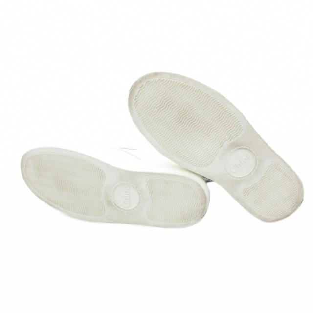 【中古】クロエ CHLOE LAUREN TICA ローレン スリッポン スニーカー レザー 35 22.0cm 白 /UO ■GY19 レディース