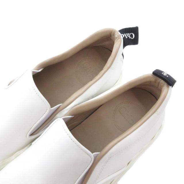 【中古】クロエ CHLOE LAUREN TICA ローレン スリッポン スニーカー レザー 35 22.0cm 白 /UO ■GY19 レディース