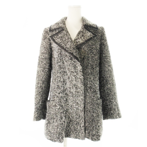 フォクシー ブティック FOXEY BOUTIQUE タートルネック 半袖 ニット レディース 38 ブラック 日本製 ba01ob-rk07b05701 FOXEY BOUTIQUE リブ ニット ワンピース フォクシー foxy リブ編み