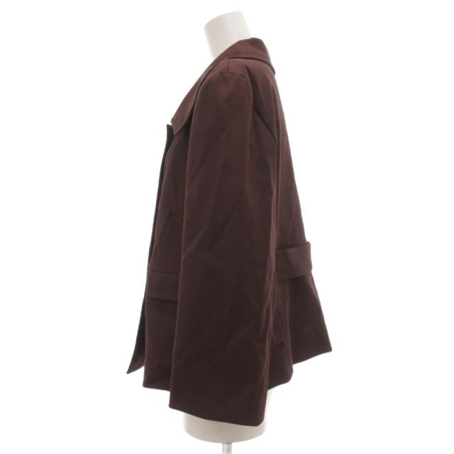 【中古】セリーヌ CELINE オールドセリーヌ ヴィンテージ ダブル ジャケット ショートコート スクエアネック 42 茶 中古】セリーヌ CELINE オールドセリーヌ ヴィンテージ ダブル