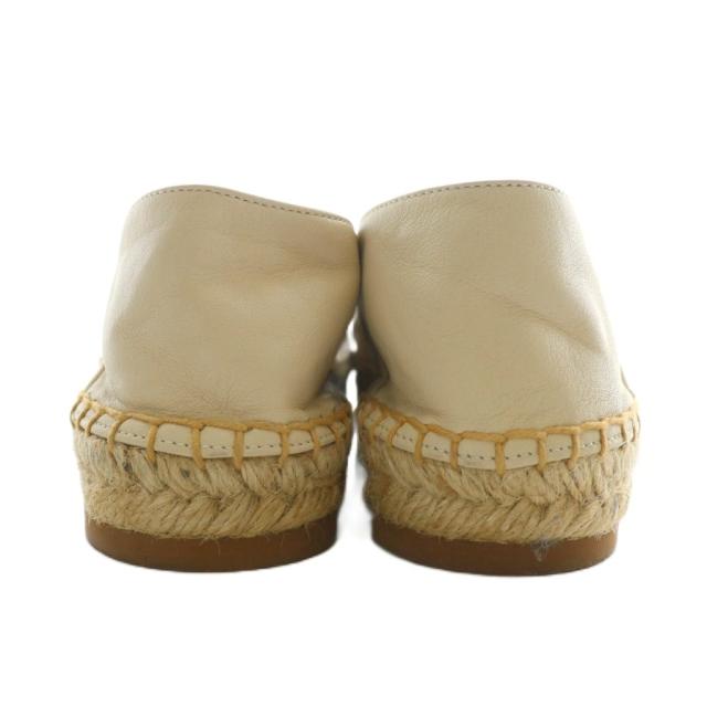【中古】クロエ CHLOE Woody ウッディ エスパドリーユ スリッポン フラット シューズ レザー 35 22.5cm ベージュ