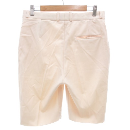 【中古】エルメス HERMES タックハーフパンツ ショート センタープレス ウール 裏地シルク 40 白 ホワイト /GV_1