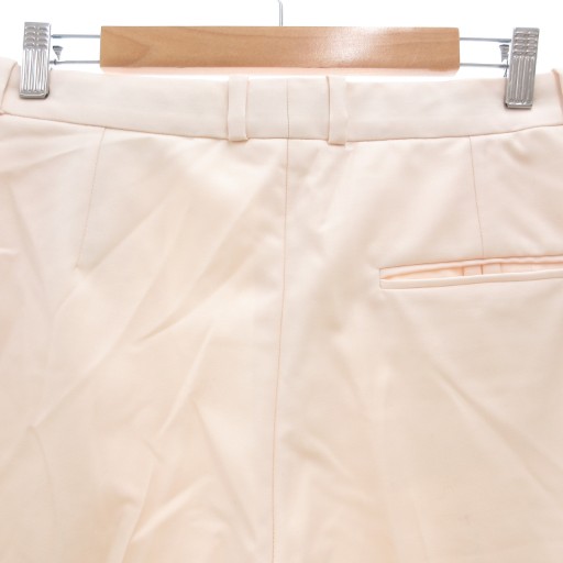 【中古】エルメス HERMES タックハーフパンツ ショート センタープレス ウール 裏地シルク 40 白 ホワイト /GV_3