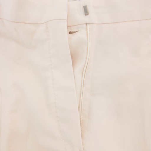 【中古】エルメス HERMES タックハーフパンツ ショート センタープレス ウール 裏地シルク 40 白 ホワイト /GV_4